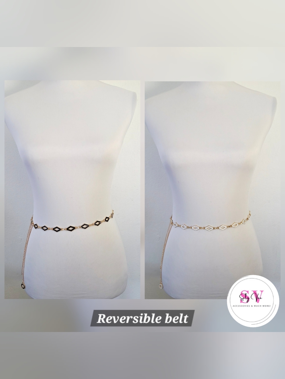 Reversible Gold Chain Waist Belt
